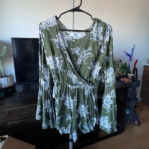 Abercrombie & Fitch Floral Wrap Romper